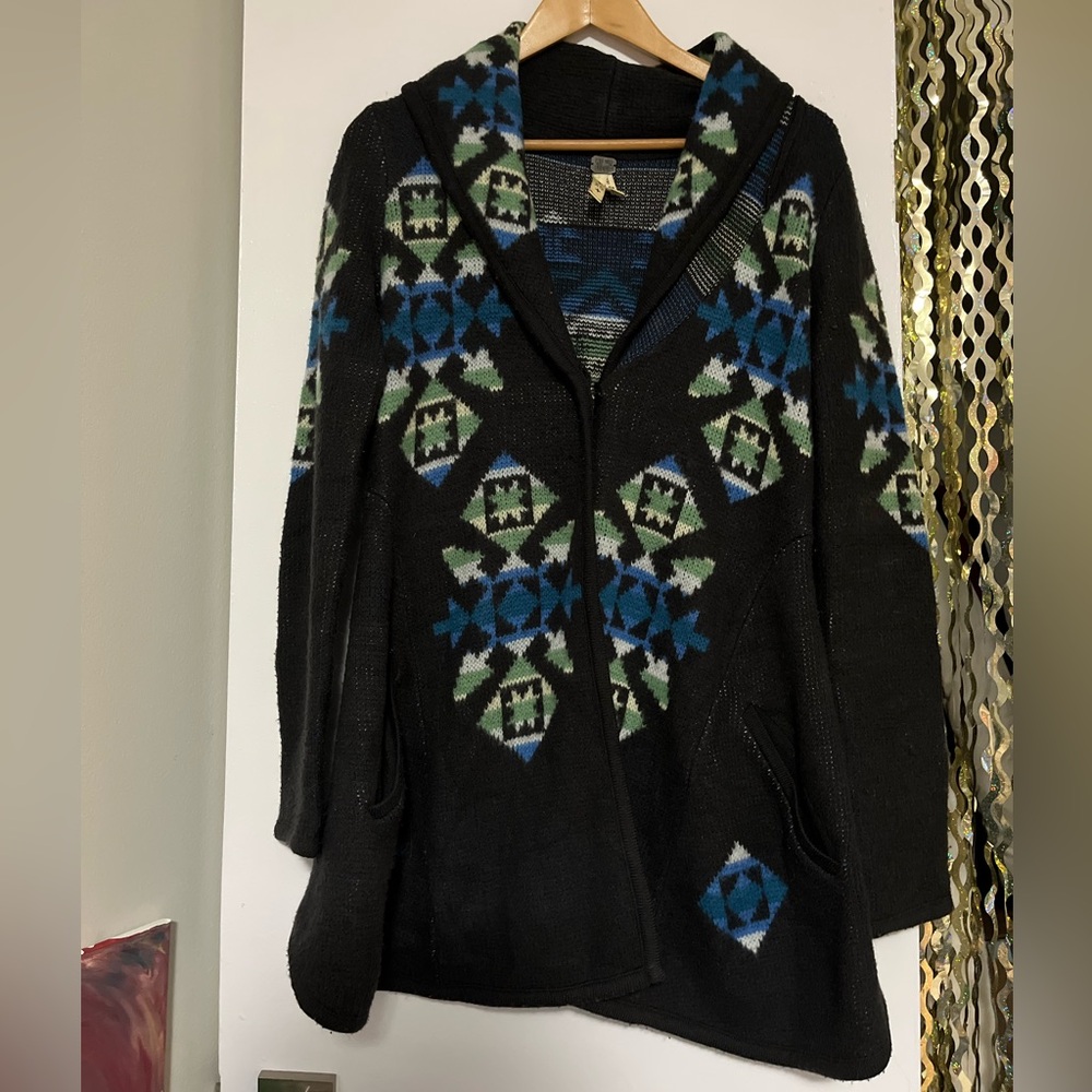 Free People We The Free Aztec wool sweater cardigan